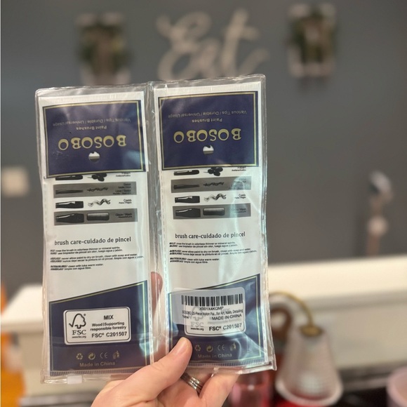 BOSOBO Paint Brush Set, 2 Pack 20 Pcs Round-Pointed Tip Nylon - Picture 2 of 6